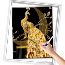 SHEXIU 3D 보석십자수 액자 캔버스형 DIY 세트 라운드 비즈40 X 50cm, SX136  아름다운 공작x1세트