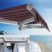 테라스 베란다 어닝 3X2m 차양막 접이식 천막 카페 햇빛가리개 그늘막 차광막, 단품, 단품