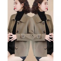 여성 피코트 클래식 더블 해군 모직 아우터 울 맥코트 슬림 겨울