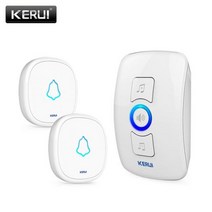 차임벨 경보기 무선벨 문열림센서 도어센서 음성안내기 센서벨 도어벨 kerui m525 무선 스마트 홈 초인종 방수 푸시 버튼 장거리 32 노래 화이트 블랙 도어 벨 eu au, CHINA_Kit2 White Doorbell | 영국