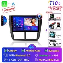 우주로직 카오디오 안드로이드 11 차량용 라디오 스바루 포레스터 3 20072013 년식 2 딘 멀티미디어 플레이어 2 딘 카플레이 헤드 유닛 용, T10-2 Camera-64G DVR