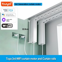 전동커튼 스마트커튼 IOT 자동 스마트 와이파이 엔진 전동 커튼 코니스 지능형 트랙 로드 모터 지원 알렉사 구글 홈 앨리스 Tuya 3rd, [02] open to left, [21] 5.2m and motor