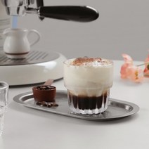 홈카페유리컵 아인슈페너잔 잔 아이스커피 투명 플랫화이트잔 스택 글라스, 400ml