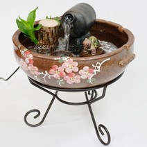 꽃그림 옹기분수 천연가습기 실내분수 인테리어소품, 해바라기 항아리분수