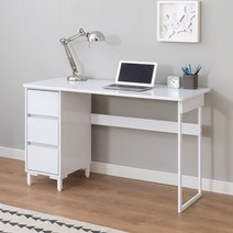 일자 서랍형 이케아 공부방 원룸 컴퓨터 게이밍 책상 1200 1400 좁은 자취 데스크, G276 코마1400, 화이트