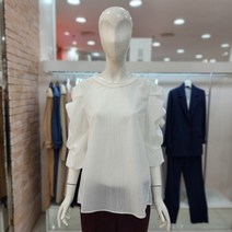 JJ지고트 JJ지고트 셔링 소매 라운드넥 블라우스 GK8A0BLR1 rva-479692f