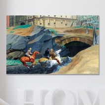 [RΘA] 에드워드호퍼 명화그림 캔버스액자 bridle path 업소인테리어 예쁜 벽걸이 홈인테리어 ▷_β5243Ea, fβ_35x35cm