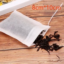 100 5x7cm 일회용 졸라 매는 끈 티백 식품 등급 부직포 종이 커피 필터 티웨어 빈, 100pcs-8 x 10cm