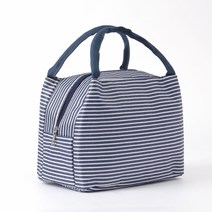 라인 보온보냉 도시락가방(5L) 지퍼형 #도시락 #샐러드 박스 #음료 내부 은박 단열재, 네이비