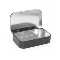 디엠몰 1+1 튼튼한 경첩 철제 케이스 다용도 정리 수납 사각 틴케이스 보관함, 2통, 실버