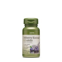 GNC (미국직배) 빌베리 루테인 60정 Herbal Plus Bilberry Extract and Lutein 60 Capsules Herbs Provides Eye Health Vision Support, 1개