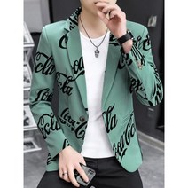 콤비자켓 편지 인쇄 블레이저 자켓 남성 한국 트렌드 Streetwear 의류 캐주얼 정장 코트 슬림 피트 Masculino S3XL