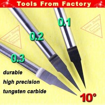 우드라우터 머신 기계 10pcs 3.175MM Shk 10deg 0.2mm 카바이드 CNC 라우터 도구 나무 기계 V 모양 조각 PC, 01 J3 1001