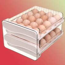 모던브루 계란트레이 서랍형 냉장고계란보관함 에그케이스 계란정리함2단 40구 1단 20구, 2단서랍(총40구)
