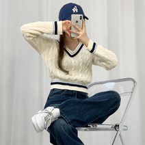 [롱다리템] 로피 브이넥 크롭 니트