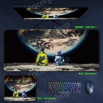 사이버펑크 엣지러너 마우스 장패드 게이밍 캐릭터 일러스트 롱 패드, 800x300mm, 4mm, K