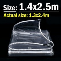 투명텐트 보온천막 쉘터 캐노피 난방 포장마차 천막0.55mm 투명한 PVC 방수포 피복 Windows 방풍 덮개 대피, 13 1.4x2.5m