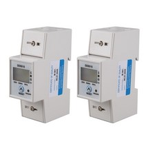 2X 딘 레일 단상 전력계 전력 소비 와트 전자 에너지 미터 Kwh 5-80A 230V AC 50Hz, 01 파란