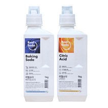 리얼소다 프리미엄 보틀 1kg 2종세트 베이킹소다 1kg + 무수 구연산 1kg