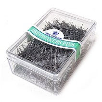 쏘잉스타 NEW CROWN 대용량 시침핀 실크핀 칼라핀 진주핀 진주시침핀 (large case), 실크핀(머리x), 1개