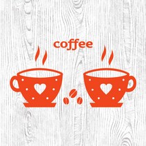 오피스왕국 커피 커피잔 coffee4 그래픽 스티커, 오렌지