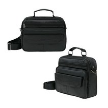 NOM 천연가죽 남성 심플 캐쥬얼 토트 크로스백 8857 블랙