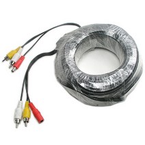 위dnlfarm_Coms CCTV 케이블 30m - 2RCA + DC 5.5 전원 검정색 감시카메라 CCVT CCTV부품 CCTV악세사리 CCTV용품 보안TV♥Farm, ♥Farmmm