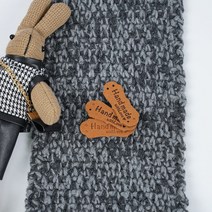 고급 미니 핸드메이드 문구 스웨이드 직조 라벨 라밸 패치 DIY 손 뜨개 자수 퀼트 양모 펠트 목도리 장갑 지갑 포인트 데코 장식 브라운 갈색, 가죽블랙