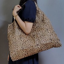 센스집 휴대용 접이식 빅사이즈 장바구니 에코백 14종 2차, L08_베이지호피, 8번