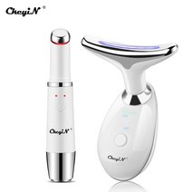 넥크림 목주름패치 CkeyiN-목 얼굴 리프팅 기계 광자 치료 눈 마사지기 진동 주름 방지 이중턱 라인 리무버, A4, 목마사지 A