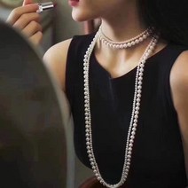 진주 목걸이 코디 폴라 티 이다희 강민경 목걸이 박민영 여친 어머니 생일 선물 쇄골 이쁜
