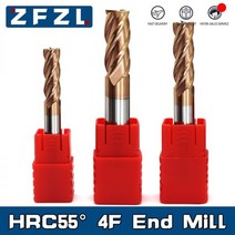 HRC55 카바이드 엔드밀 1-20mm 엔드밀 4 플루트 밀링 커터 합금 코팅 텅스텐강 절삭 공구 CNC 가공, 6X6DX50L_5PCS