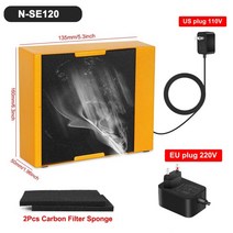 국소배기장치 newacalox useu 플러그 30w 용접 배기 팬 납땜 연기 제거제 활성탄 필터 스폰지가있는 100-240v 흡연 장치, 유럽 ​​연합