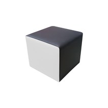 대성쇼파 인조가죽 사각 1인용 배색스툴 ver.2(400*400*420), 화이트+진한 초코