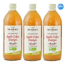 De Nigris Organic 유기농 사과초모식초 1L x 3병, 이태리산 유기농 사과를 자연 발효시킨 유기농 사과 식초