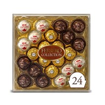 Ferrero Collection 프리미엄 고메 모듬 선물 상자 9.1온스 24개입 헤이즐넛 밀크 초콜릿 & 다크 초콜릿 & 코코넛 포함 페레로로쉐, 기본