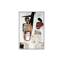 Jean-Michel Basquiat 장 미쉘 바스키아 작품 / 호텔 카페 거실에 걸면 좋은 캔버스 그림액자 06, 밝은우드