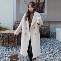 알바카 핸드메이드 양면 캐시미어 코트 여 퓨어 쿼드 버튼 하프 오버핏 양면 캐시미어 코트69212