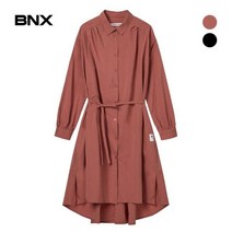 BNX 허리 스트링 셔츠 원피스