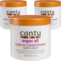 Cantu 아르간 오일 리브-인 컨디셔닝 리페어 크림, 453g, 3개