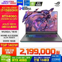 [2023년 최신모델 18인치] i7 13세대 / RTX4060 / TGP 140W / 165Hz / 16GB / 512GB 게이밍노트북 ASUS ROG G814JV-N5002, FreeDOS, 코어i7 13세대, 이클립스 그레이