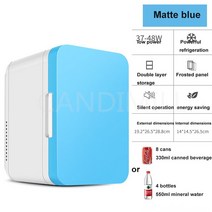 8 캔 냉장고 자동차 홈 여행 휴대용 소형 냉장 열 미니, 03 Frosted Blue_01 미국