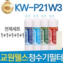 교원웰스 KW-P21W3 고품질 정수기 필터 호환 전체세트, 선택1 - 전체세트(1+1+1+1+1=5개)