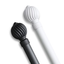 윈도우드레스 35mm 심플 라운드 커튼봉, 블랙