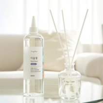 양재동 꽃시장향 꽃집향 생화향 이슬꽃 디퓨저 세트 + 리필액 500ml 대용량 디퓨져 리필 용액, 블루