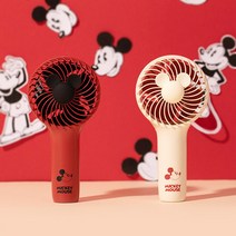 미소피아 미니 핸디 선풍기 디즈니 미키마우스 휴대용 탁상용 USB 충전식, 아이보리