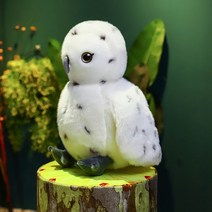봉제인형 35cm 화이트 실물 같은 올빼미 플라잉 버드 동물 스탠딩 부드러운 소년 소녀 키즈 남자 크리스마스 장식 선물, 1.35cm - White