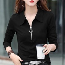 여성 남방 셔츠 여성 패션 의류 상의 캐주얼 패션 옷깃 솔리드 컬러 지퍼 티셔츠 가 새로운 통근 풀오버 탑 긴 소매 느슨한 모든 경기 여성 티셔츠