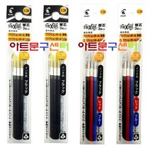 PILOT 프릭션 지워지는 다색 슬림 볼펜 0.38mm 리필심 3본입 x 4개, 혼합4개(블랙2블루0레드0믹스2)