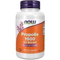 나우푸드 꿀벌 프로폴리스 1500 5:1 추출물 300mg 식물성 캡슐 100정, 1개, 기본